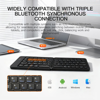 Faltbare Bluetooth Mini-Tastatur für Tablet und Smartphone, BT 5.1 Drahtlose Reise-Tastatur, Ultradünne Klappbare Tastatur für iPad