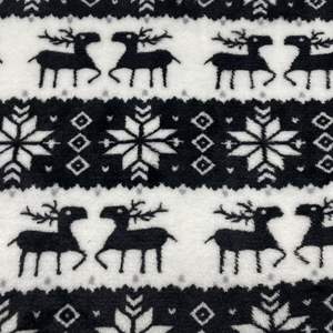 Tissu de <span class=keywords><strong>robe</strong></span> imprimé en flanelle double face pour enfants Style de Noël Flocon de neige Faon Carré Tricoté Polyester Coton Stock - Product Image 2