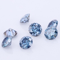 Moissanite Bleu Royal de Haute Qualité 1 carat, Taille Ronde Brillante, Pierre Synthétique 6,5 mm, Traitée Thermiquement, Certifiée par un Certificat Tierce Partie