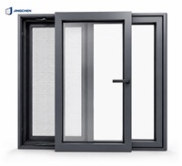 Fenêtre à persiennes horizontales coulissantes en aluminium JINCHEN, cadre en alliage d'aluminium, rupture de pont thermique, double vitrage, isolation thermique