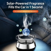 Diffuseur d'air de voiture rotatif à énergie solaire en alliage d'aluminium, décoration parfumée flottante étoilée pour véhicule