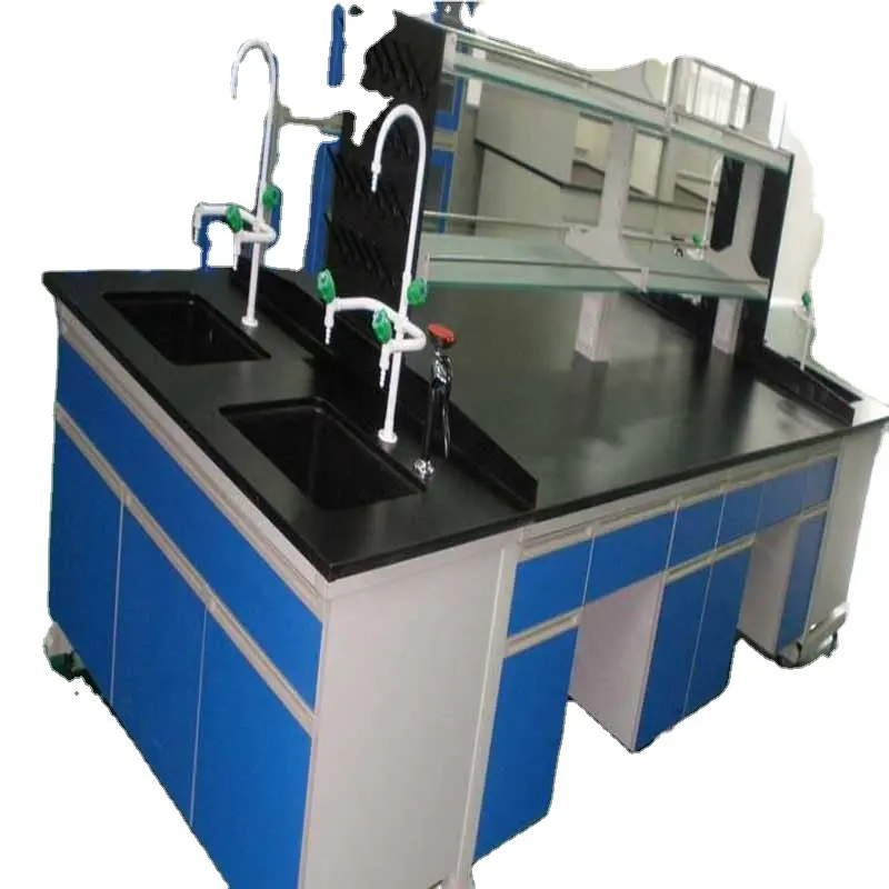 Wood Laboratory Furniture Epoxy Resin Worktop Workbench for Medical Lab