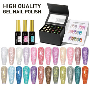 Poudre à ongles nacrée Aurora 24 couleurs, longue tenue, non toxique, pelable, OEM ODM, étiquette privée, vernis à ongles - Product Image 1