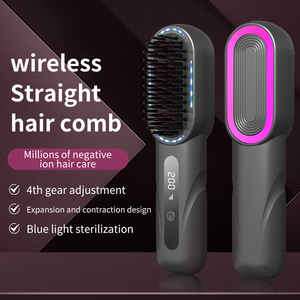 Brosse lissante sans fil rechargeable avec écran LCD, 4 réglages de température, ions négatifs, peigne portable - Product Image 6