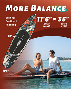 ITAOSTAR Planche de paddle gonflable portable 11'6"x35"x6" avec 5 ailerons pour lacs et rivières, matériel de sports nautiques SUP - Product Image 3