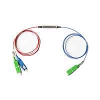 CATV FWDM 1490nm/1310nm/1550nm Serat Optik PLC Splitter Coupler Serat Optik Dengan Konektor APC/UPC WDM TV 3-Saluran