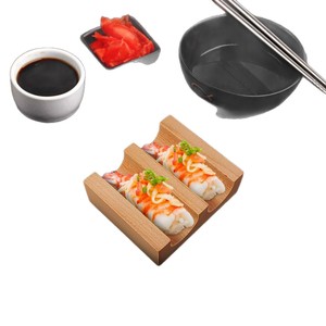 Wooden Sushi Roll Rack Tiered Display <b>Stand</b> For Restaurant Serving Tray - Product Image 2