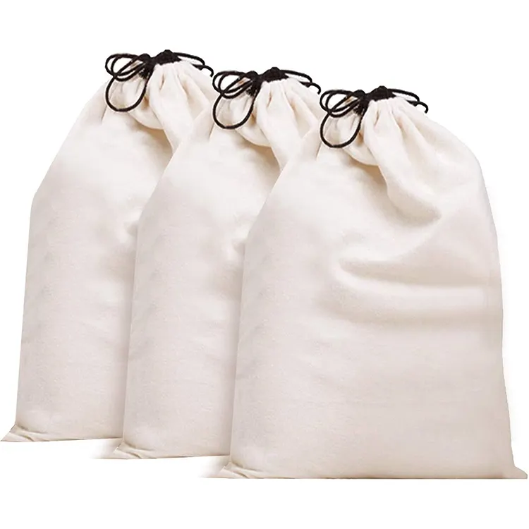 custom large eco friendly cotton canvas drawstring dust bag with logo, draw string dustbag