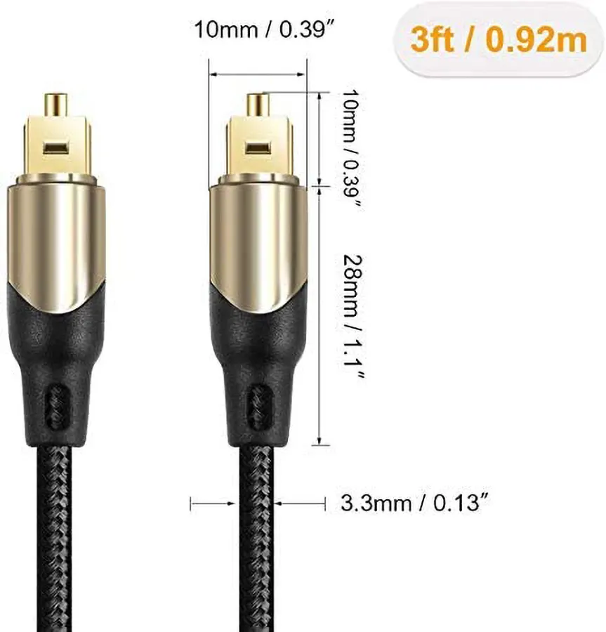 Digitales optisches Audio kabel Toslink Digitales optisches Stecker-Stecker-Kabel mit Vergoldung für Heimkino, TV 6FT