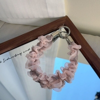 Blumenspitze und Blattrand Handyhülle Anhänger Armband mit Zwei Haken Mehrzweck-Schlüsselanhänger Handgelenkschlaufe Kurzes Design