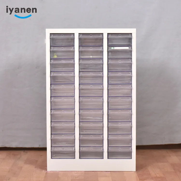 IYANEN customized 10 tier 30 Drawers parts cabinet small spare parts Storage cabinet with plastic box