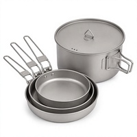 Ensemble de cuisine en titane 9 pièces, pliable, de qualité alimentaire CPC, pour la cuisine en plein air, le camping, les pique-niques et les voyages
