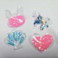 Vente flash : Patchs en PVC transparents 3D en relief pour aquarium, remplis de paillettes colorées, patchs rembourrés pour vêtements