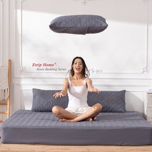 Ensembles de draps de <span class=keywords><strong>lit</strong></span> d'hôtel élastiques ajustés de luxe draps <span class=keywords><strong>housse</strong></span> en microfibre King Queen Size pour lits - Product Image 1