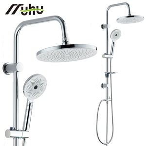 Set Doccia Premium in Acciaio Inossidabile Montato a Parete con Colonna Doccia a Pioggia, Rubinetti e Miscelatori Cromati Regolabili - Product Image 1