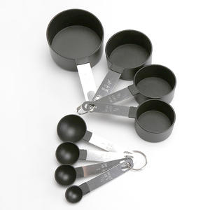 Ensemble de tasses et cuillères à mesurer en acier inoxydable, 8 pièces, outils de pâtisserie, plastique résistant à la chaleur avec marquages pour une mesure précise - Product Image 2