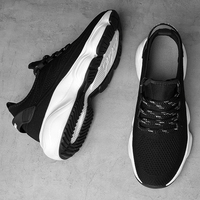 Chaussures décontractées respirantes et légères pour hommes Semelle intérieure en caoutchouc souple avec talon épais Doublure en coton Printemps Automne Hiver