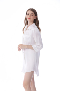 Abbigliamento estivo personalizzato da donna di lusso 19 Momme 100% abbigliamento da <span class=keywords><strong>notte</strong></span> di seta di gelso <span class=keywords><strong>camicia</strong></span> da <span class=keywords><strong>notte</strong></span> di alta qualità vestito da <span class=keywords><strong>notte</strong></span> da donna con bottone - Product Image 4