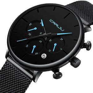 Reloj de Pulsera CRRJU 2271 de Cuarzo para Hombre, Diseño Deportivo Casual, Cronógrafo, Resistente al Agua 3 ATM, con Calendario - Product Image 1