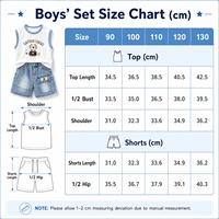 MZJ -OEM ODM Ensemble de vêtements d'été pour garçons en 2 pièces, veste à imprimé animal et short en jean, style mignon, vêtements de plage pour enfants