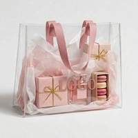 Sac fourre-tout en PVC transparent avec logo personnalisé pour emballage cosmétique, taille et couleur personnalisées, sac à maquillage transparent en gelée