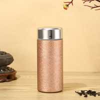 Lapisan Dalam Berlapis Titanium Mini Isolasi Vakum Baja Tahan Karat Desain Bergaya Cangkir Saku Portabel Hadiah Bisnis Pria Wanita