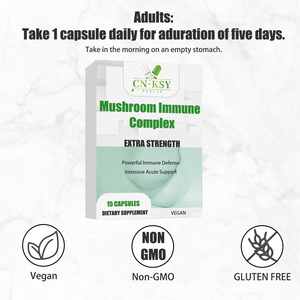 Capsules de complexe de champignons naturels avec vitamine C, extrait de champignons, complément alimentaire pour favoriser un système immunitaire sain - Product Image 3