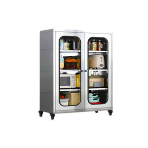 Stainless Steel <b>Sideboard</b> <b>Kitchen</b> Cabinet Multi Layer Storage With Wheels For Dining Room - Product Image 2