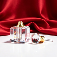Vente en gros de flacons de parfum en cristal facetté de luxe, flacons de parfum en verre vides pour cadeau
