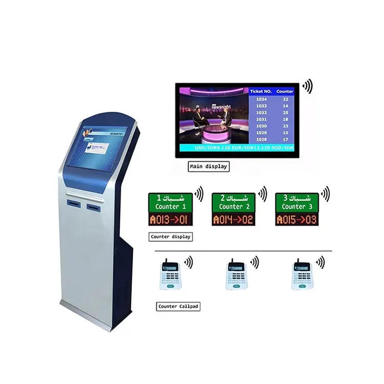 Dispensador de bilhete de sistema de gerenciamento queue, para hospital/banco, uso, sem fio, led/lcd, display do token