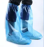 공장 사용자 정의 일회용 신발 커버 두꺼운 CPE 방수 방진 PE 플라스틱 부팅 비 긴 신발 커버