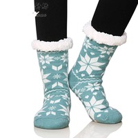 Chaussette confortable doublée Sherpa en tricot épais pour femmes