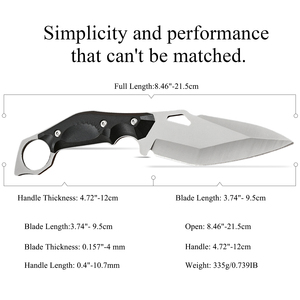 <span class=keywords><strong>2025</strong></span> Cao Cấp Xách Tay Thép Không Gỉ Tự Vệ Đa Chức Năng Dao Thẳng Lưỡi Thép Cho Ngoài Trời DIY OEM - Product Image 2