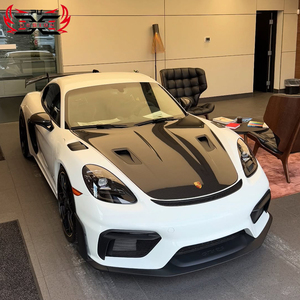 PUDesign Lame avant en fibre de carbone sèche pour Porsche 718 <span class=keywords><strong>Cayman</strong></span> Boxster, style <span class=keywords><strong>GT4</strong></span> RS, kit carrosserie, vente directe usine, produit le plus vendu - Product Image 2