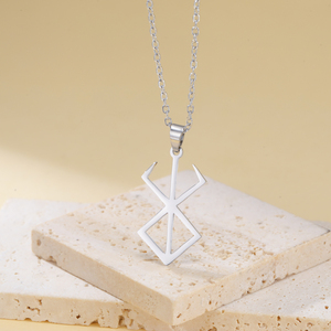 Creux En Acier Inoxydable Fury Rune Collier Or Couleur Fury Rune Charme Collier Cadeaux Amulette pour Hommes - Product Image 4
