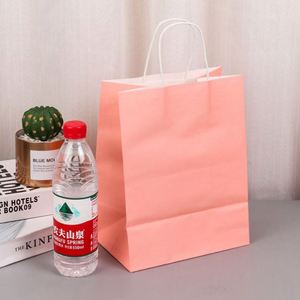 ถุงกระดาษคราฟท์สีน้ำตาลขาวพิมพ์โลโก้ตามสั่งพร้อมหูหิ้ว - Product Image 4