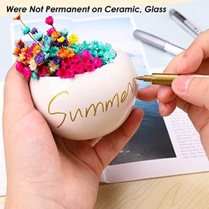 Marcadores de Pintura Metálica en Colores Oro y Plata, Marcador Permanente Personalizado con Ancho de Escritura de 0.7 mm a 4 mm para Pintar Cerámica y Vidrio - Product Image 3