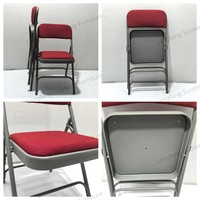 Chaises pliantes en métal robustes avec siège en tissu rembourré empilables pour les événements, les banquets, les conférences, les repas