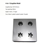 Moule en graphite pour soufflage de verre, forme pétale, fleur, cœur, haute densité, pour crucible en graphite, pour l'art du verre