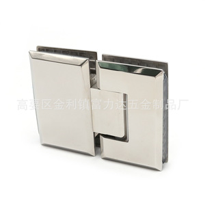 Bisagras de acero inoxidable para vidrio de 90x55 mm con apertura de 180 grados para puerta de ducha y espejo de baño - Product Image 2