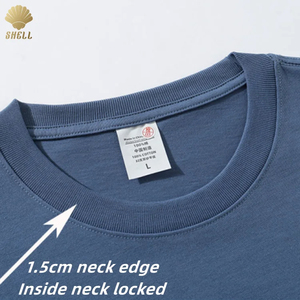 CNSHELL 260gsm Haute Qualité Bartack Stitch Durable À Manches Courtes O Cou Sans Doublure Doux De Base Blanc T-shirt 100% Coton - Product Image 3