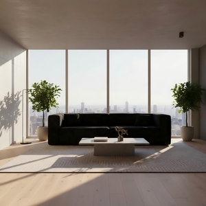 Conjunto de Sofá Moderno de Pana Negra, Modelo A-20, Sofá Cama Compacto para Sala de Estar Pequeña, Sofá Cama Modular Convertible de 3 Plazas - Product Image 2