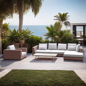 הסיטונאי מודרני L-צורה ספה ראטאן/רהוט שיחה מלונות ריהוט מלונות גן תחת כיפת השמיים - Product Image 1