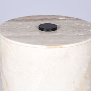 Lampe de sol cylindrique moderne en albâtre avec base croisée, effet marbre LED, pour hôtel, salon et chambre à coucher - Product Image 6