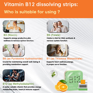 Venta caliente de alta resistencia vitamina B12 tira oral hueso salud e inmunidad aumentar suplemento soluble B12 película caramelo - Product Image 4