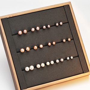 Pendiente de tuerca de Plata de Ley 925 con perla de agua dulce, elegante y clásico, color blanco, rosa y morado, E01101 - Product Image 2