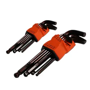 Easy To Use High Quality 9-piece Universal L-shaped S2 Hexagonal Manual Wrench Kit Tool Hexagonal Wrench