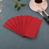 Serviettes en papier Airlaid 1 pli en pâte de bois vierge, rouge élégant, jetables, 8 plis, avec pochette pour couverts, pour mariage, logo personnalisé