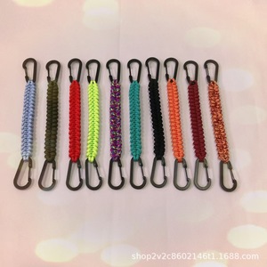 Handmade <b>Braided</b> Paracord Keychain 6Cm Aluminum Carabiner Double Hook Nylon Durable Promotional Gift <b>Accessory</b> - Product Image 3