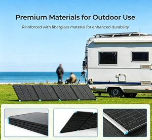 Panel solar mono plegable de 200W, cargador solar de alta resistencia para Jackery Explorer EcoFlow Delta 2 Bluetti IP67, resistente al agua, para vehículos recreativos, fuera de la red - Product Image 6
